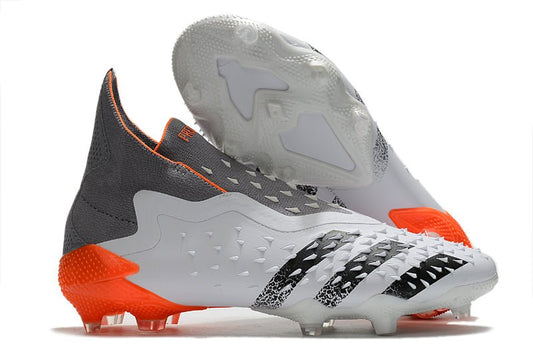 Adidas Predator Freak+ FG – Blanc Acier Métallique Rouge Solaire - FootXPert