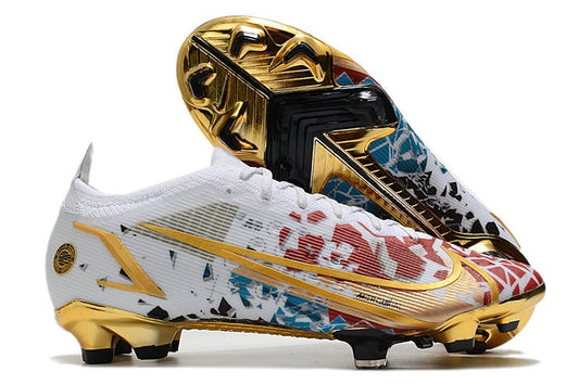 Nike Mercurial Vapor 14 Elite FG – Blanc Rouge Or Bleu - FootXPert