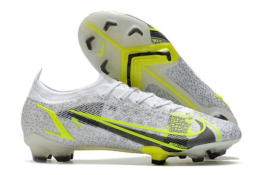 Nike Mercurial Vapor 14 Elite FG – Silver Safari – Blanc Noir Argenté Jaune Fluo - FootXPert