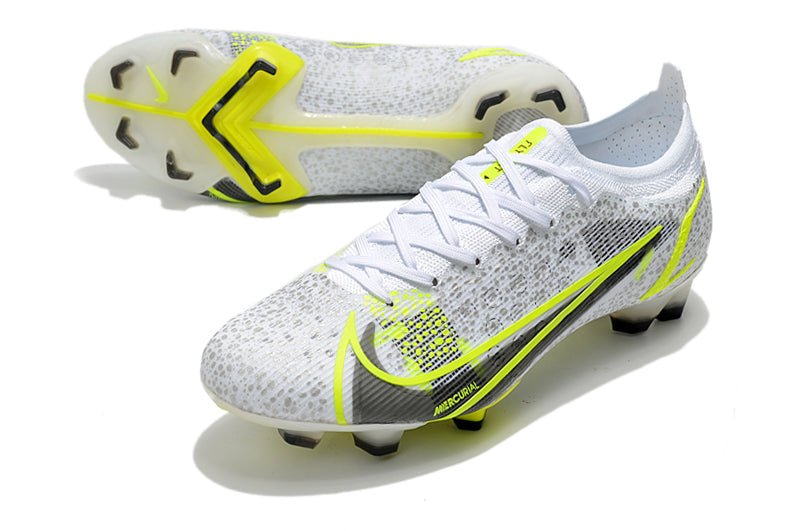 Nike Mercurial Vapor 14 Elite FG – Silver Safari – Blanc Noir Argenté Jaune Fluo - FootXPert