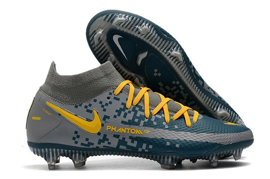 Nike Phantom GT Elite DF FG – Gris Bleu Jaune - FootXPert