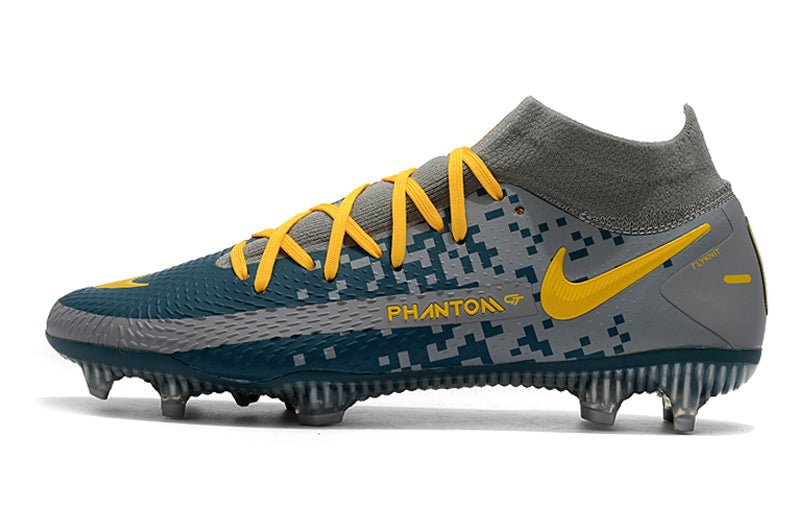 Nike Phantom GT Elite DF FG – Gris Bleu Jaune - FootXPert